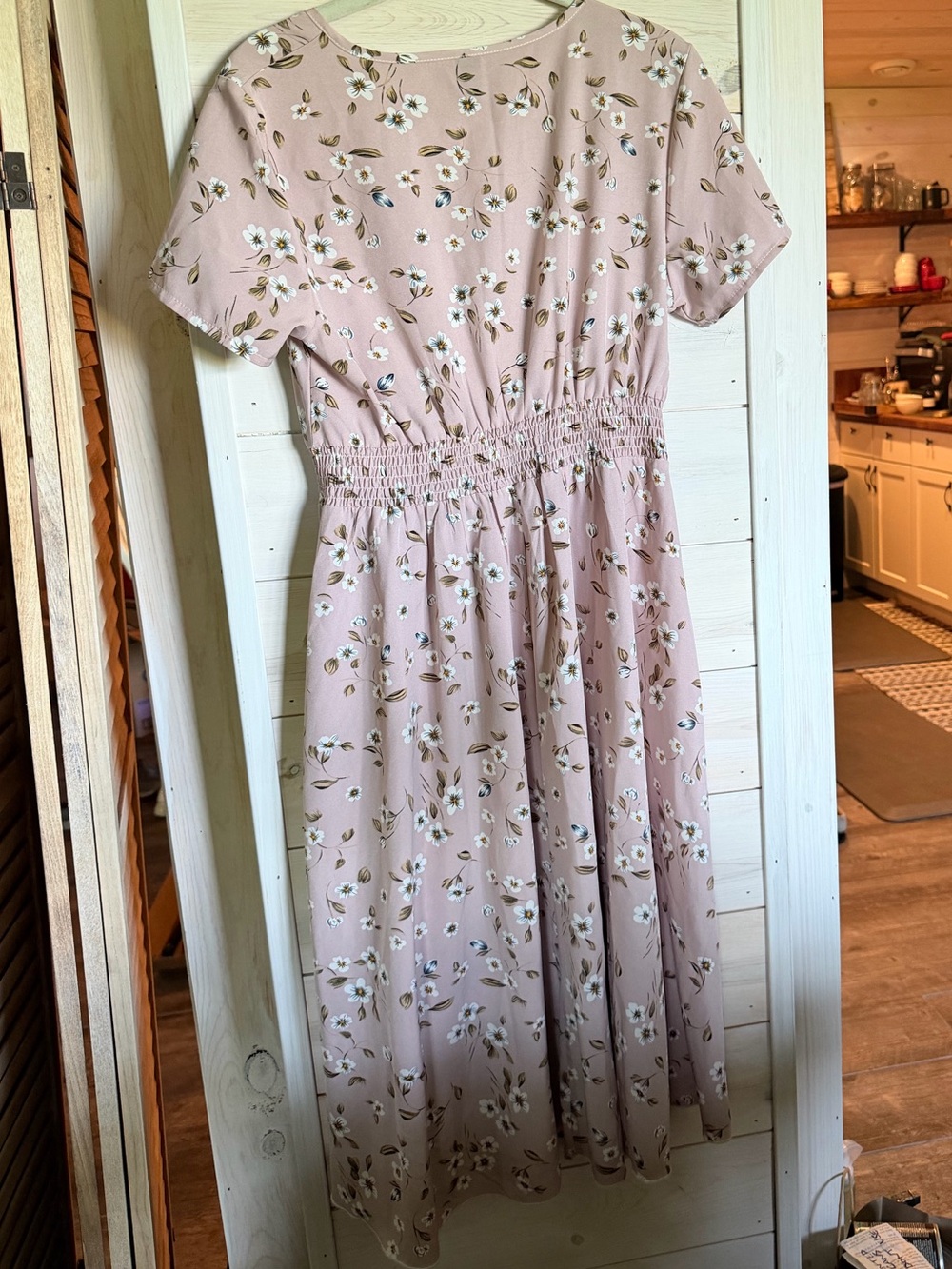 SHEIN Dusty Pink Floral Midi Dress